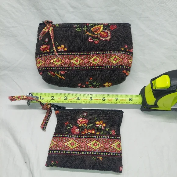 Vera Bradley Makeup Bag & Small Wallet In A Retired "Chocolat" Pattern - Picture 3 of 9